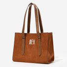 Monogrammed Suede Purse | Brown