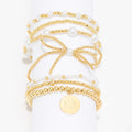 kappa delta gold pearl bow bracelet stack