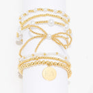 Kappa Delta Pearl Bow Bracelet Stack | Gold