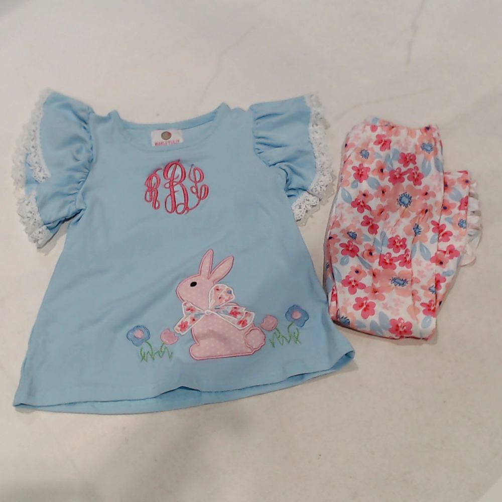 BLOOPER KIDS: Monogrammed Girls Bunny Legging Set