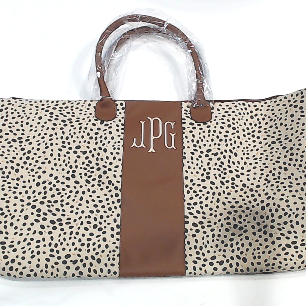 BLOOPER BAG: Monogrammed Spotted Weekender