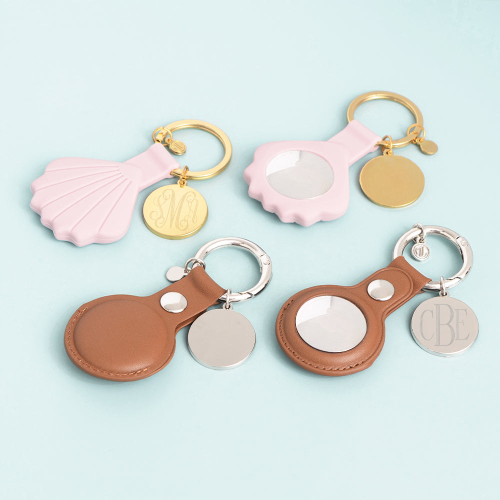 airtag key chain duo on blue background