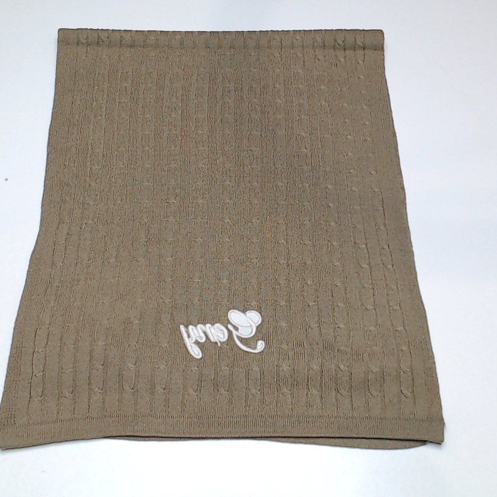 BLOOPER ACCESSORY: Monogrammed Cable Knit Scarf