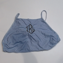 BLOOPER SWIM: Monogrammed High Neck Bikini Top