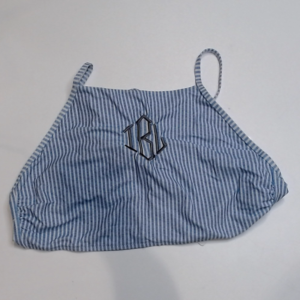 BLOOPER SWIM: Monogrammed High Neck Bikini Top