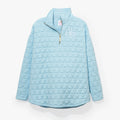 monogrammed quilted quarter zip pullover in ice blue