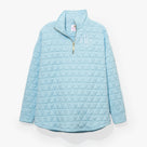 Monogrammed Quilted Quarter Zip Pullover | Ice Blue