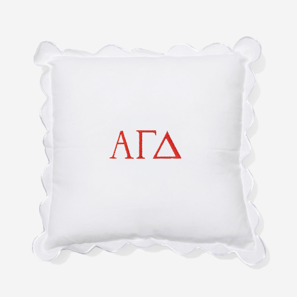 Alpha Gamma Delta Pillow Sham in White