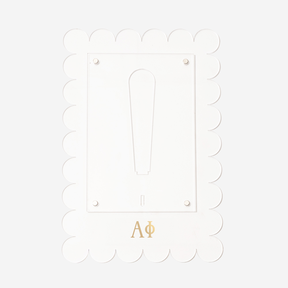 Alpha Phi Scalloped Picture Frame | Clear
