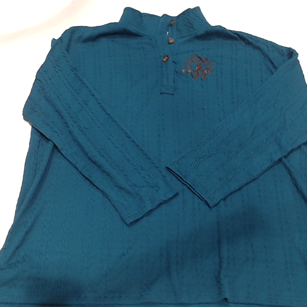 BLOOPER CLOTHING: Monogrammed Cable Knit Pullover