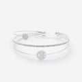 Monogrammed Rhinestone Bangle in Silver