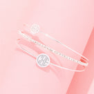 Monogrammed Rhinestone Bangle | Silver