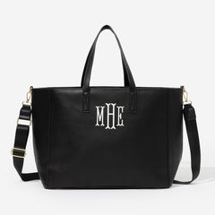 Monogrammed Carry On Travel Tote in black