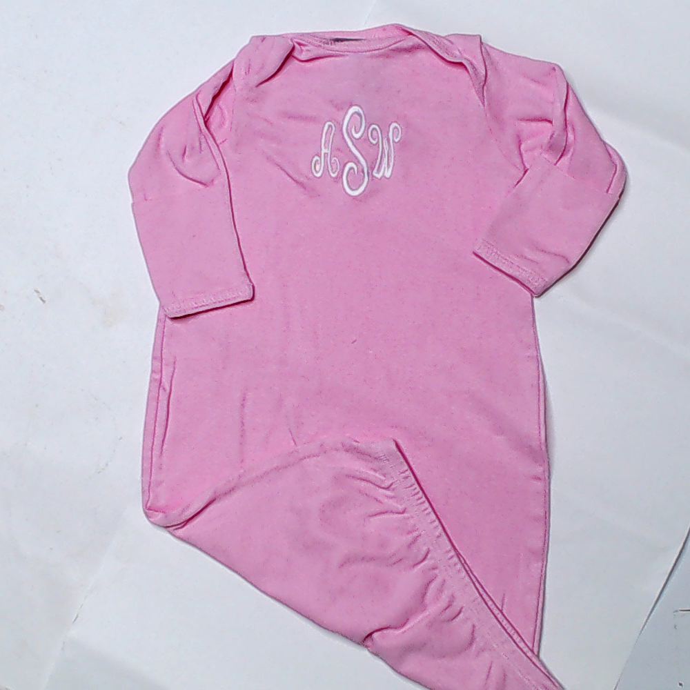 BLOOPER KIDS: Monogrammed Baby Layette Gown