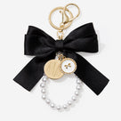 Monogrammed Bag Charm Keychain | Black