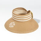 Monogrammed Packable Straw Visor | Tan