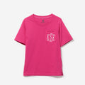 Monogrammed Kids Short Sleeve Shirt in Hot Pink