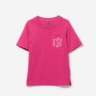 Monogrammed Kids Short Sleeve Shirt | Hot Pink
