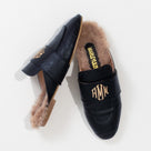 Monogrammed Mules | Black
