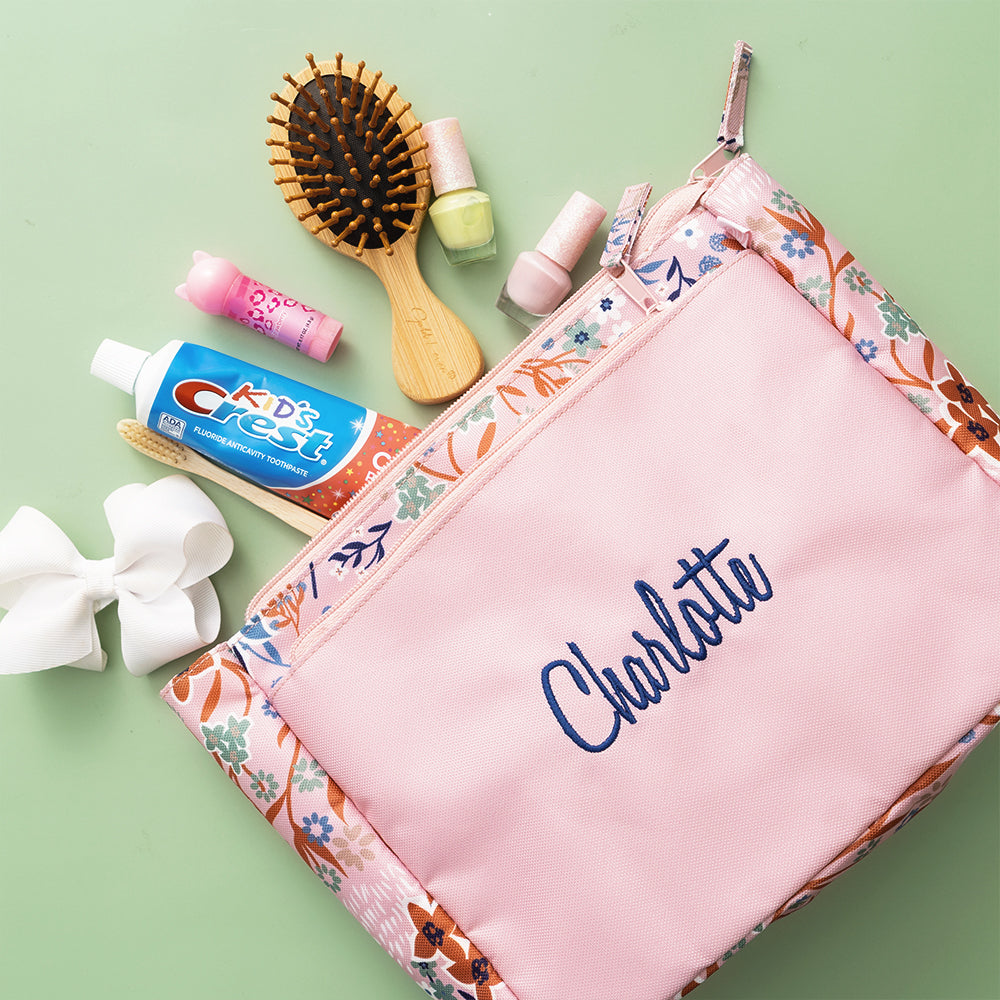 autumn whimsy kids essentials pouch flatlay