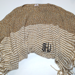 BLOOPER CLOTHING: Monogrammed Striped Chenille Poncho