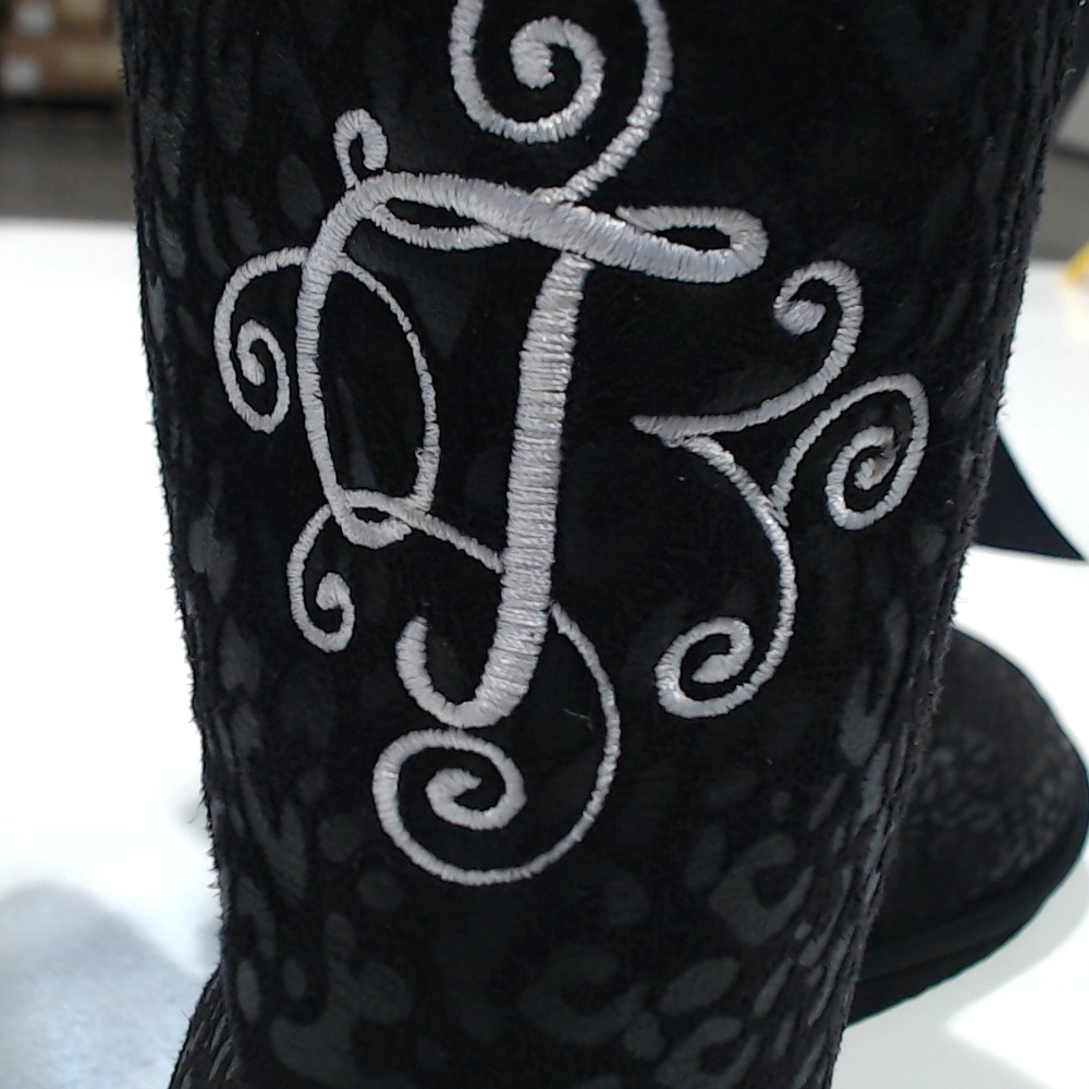 BLOOPER SHOES: Monogrammed Sherpa Tie Booties