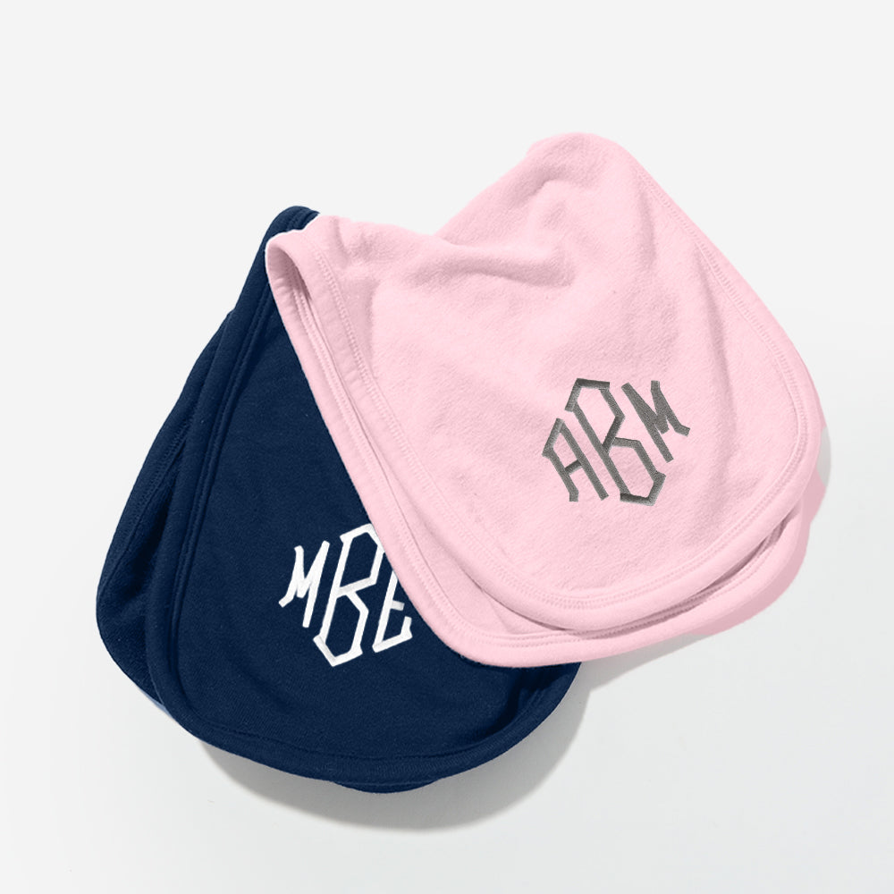 monogrammed baby terry burp cloths