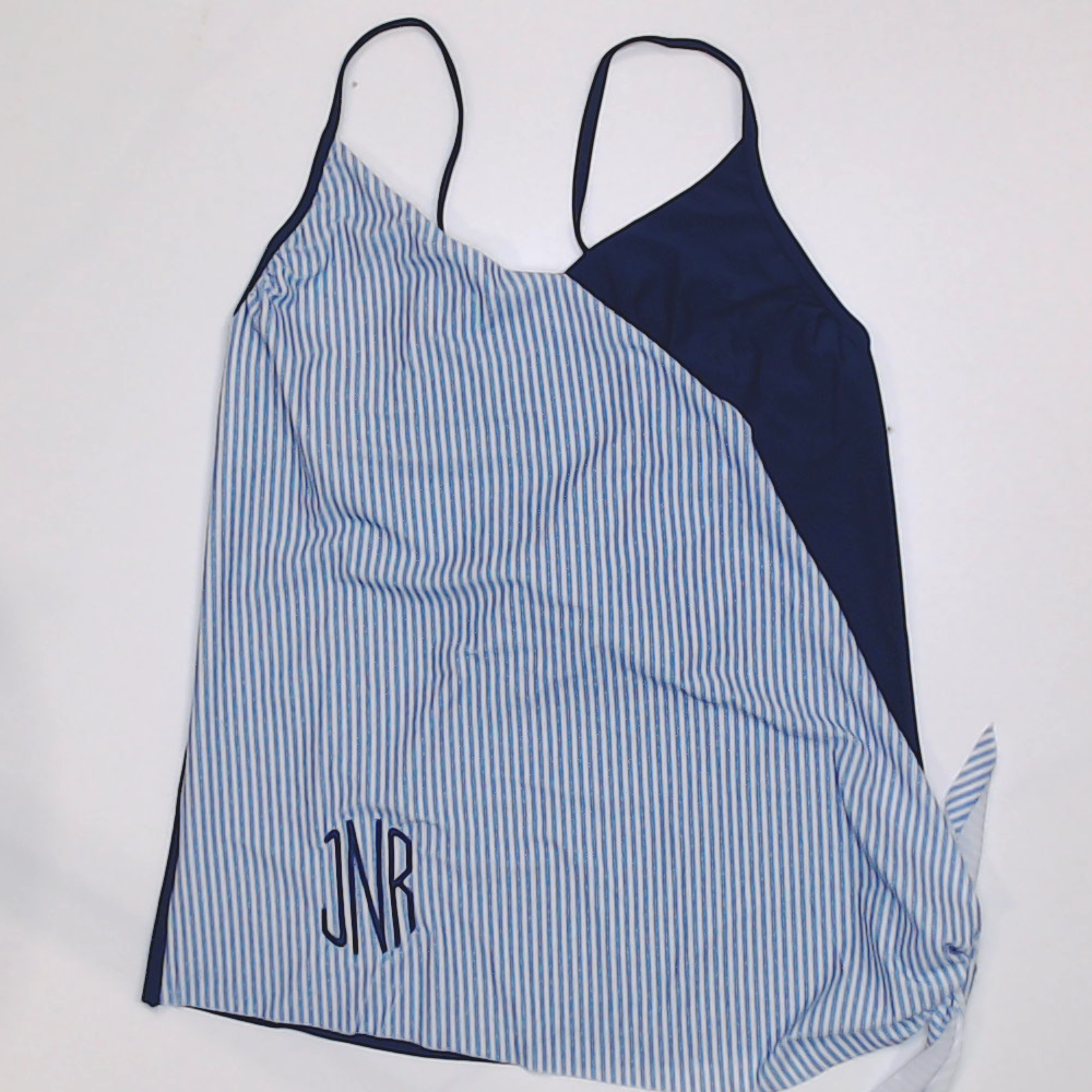 BLOOPER SWIM: Monogrammed Ruched Tankini