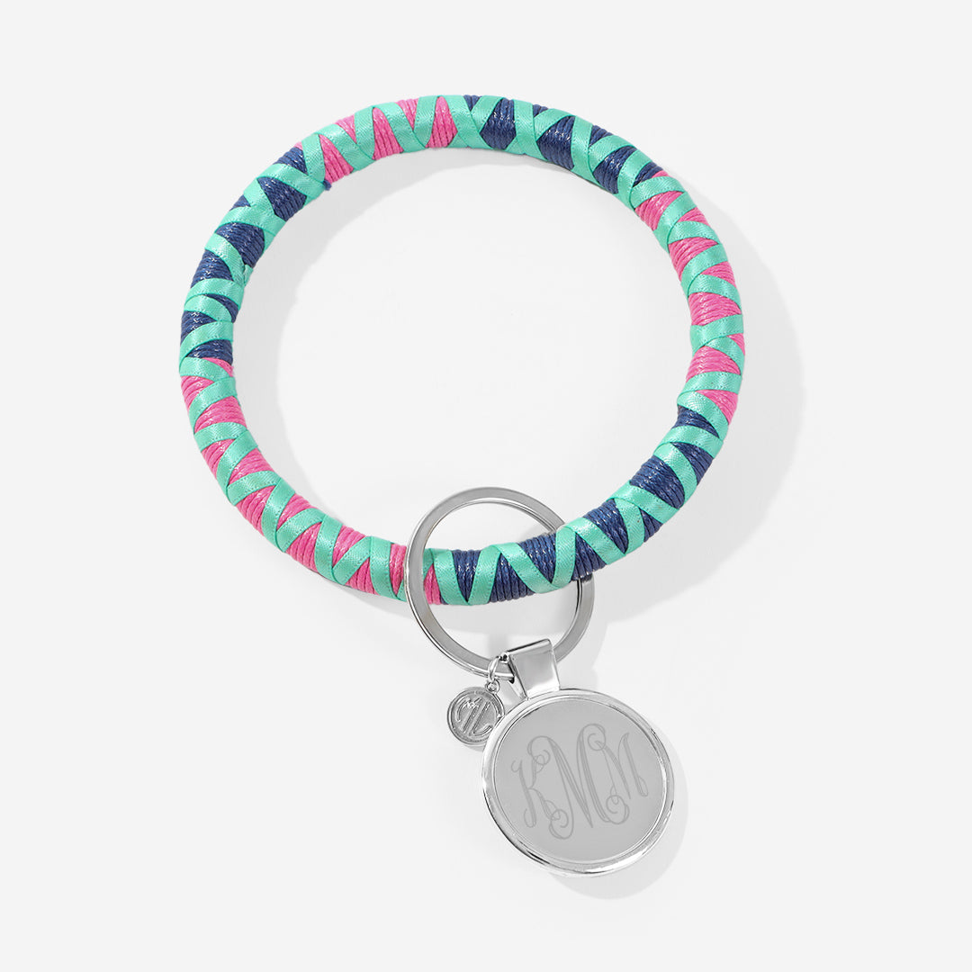 monogrammed corded key ring