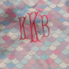BLOOPER SWIM: Monogrammed Girls Ruffle Bathing Suit