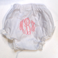 BLOOPER KIDS: Monogrammed White Eyelet Baby Bloomers