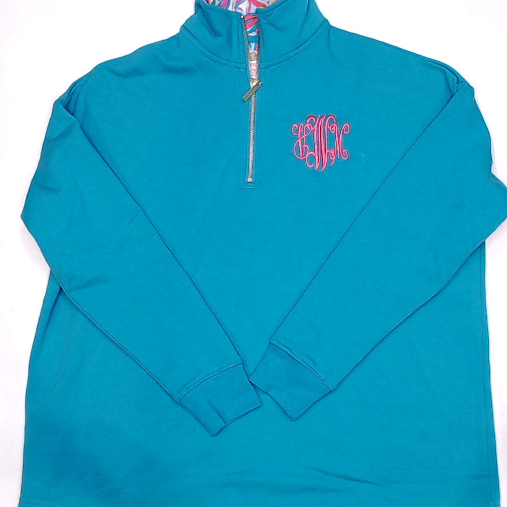 BLOOPER CLOTHING: Monogrammed Quarter Zip Sweatshirt