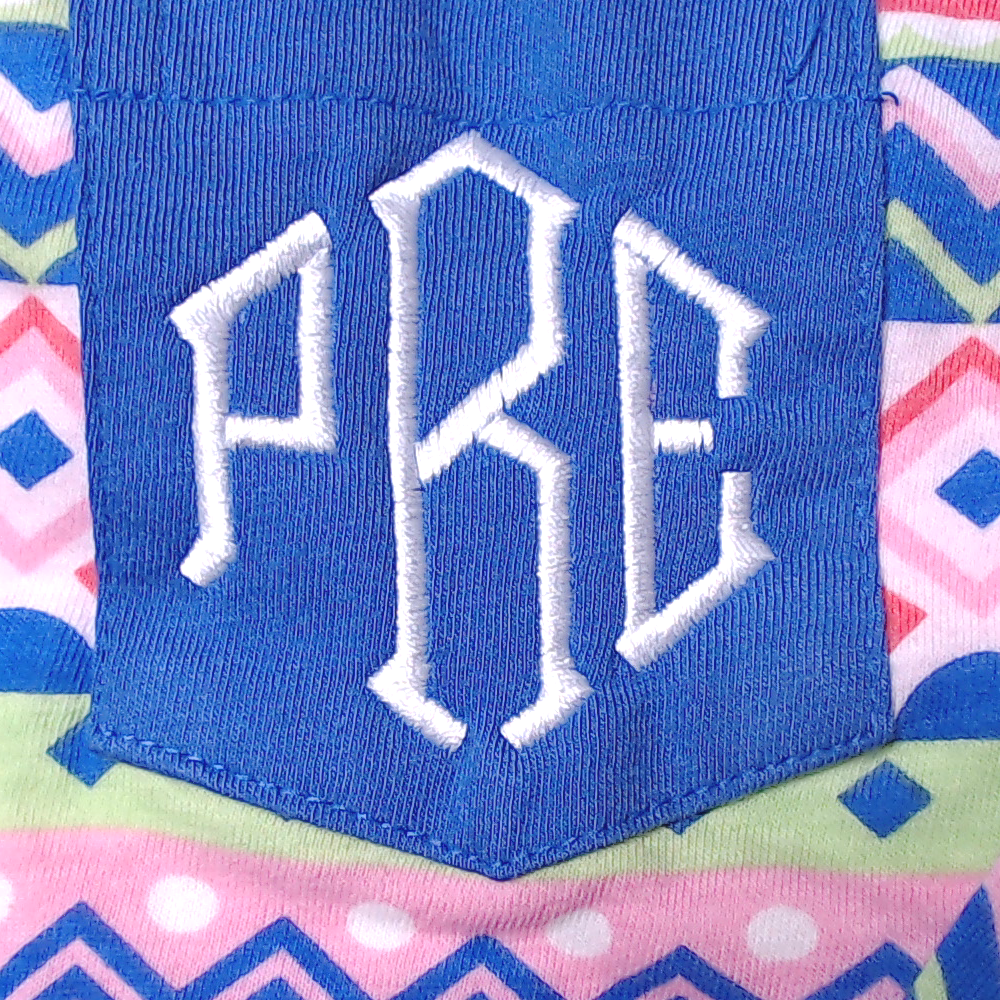 BLOOPER KIDS: Monogrammed Kids Patterned Long Sleeve Shirt