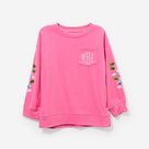 Monogrammed Kids Christmas Sweatshirt | Hot Pink