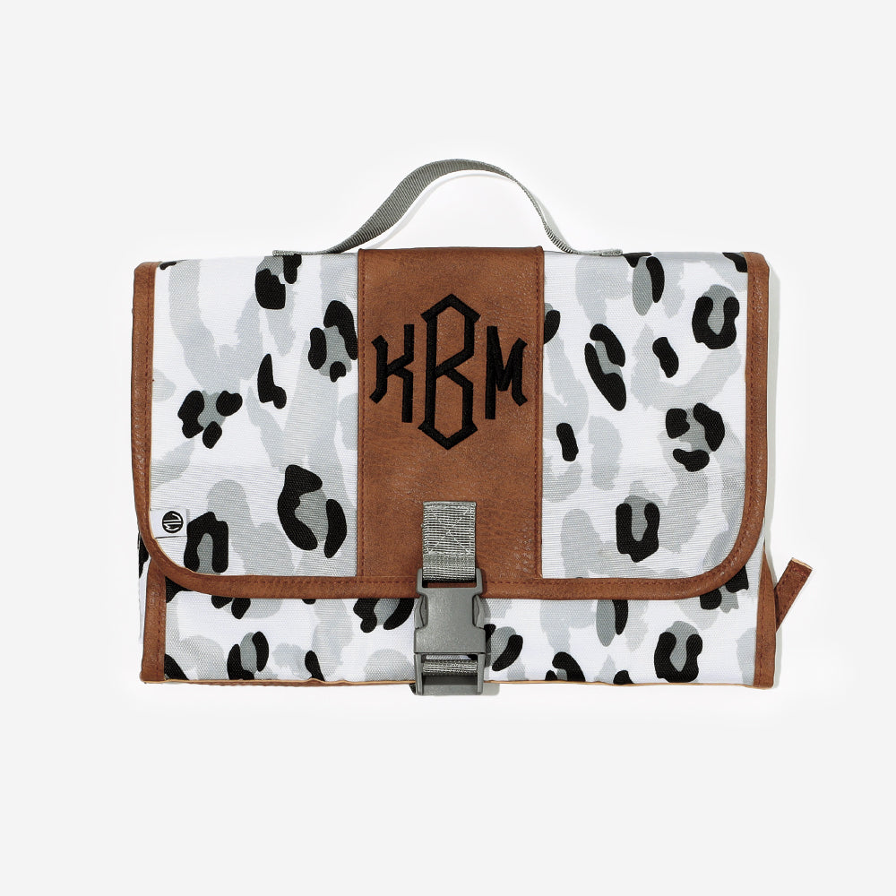 Monogrammed Baby Changing Pad in Black Sassy Spots