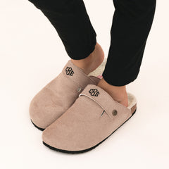 kid wearing monogrammed clogs
