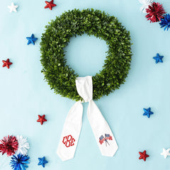 america wreath sash on blue background