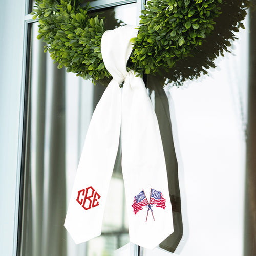america wreath sash up close