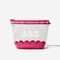 Delta Delta Delta Scalloped Clear Cosmetic Case | Hot Pink
