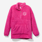 Monogrammed Sherpa Pullover | Hot Pink