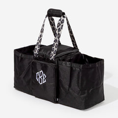 monogrammed extra large cooler tote in black