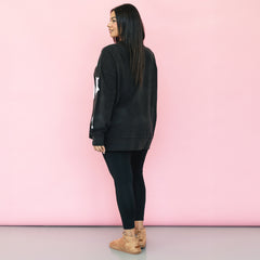 back of black sequin ghost sweatshirt 