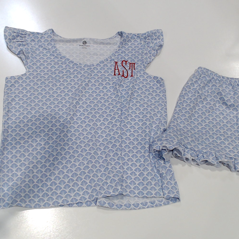BLOOPER CLOTHING: Monogrammed Ruffle Pajamas