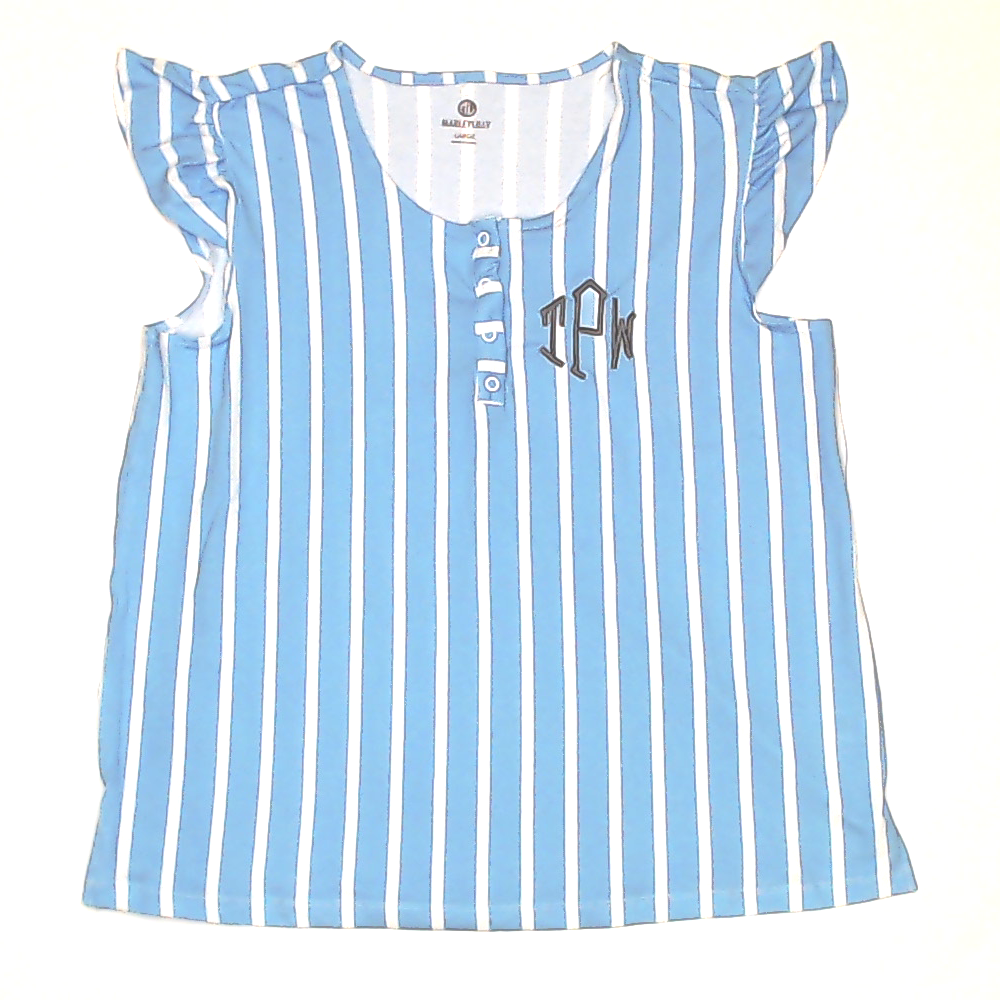 BLOOPER CLOTHING: Monogrammed Ruffle Top