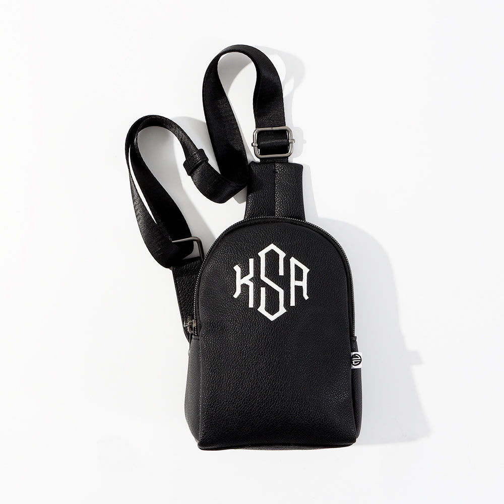Monogrammed Sling Bag in Black