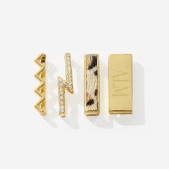 Monogrammed Smart Watch Charm Set in Gold