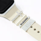 Personalized Smart Watch Charm Set | Silver
