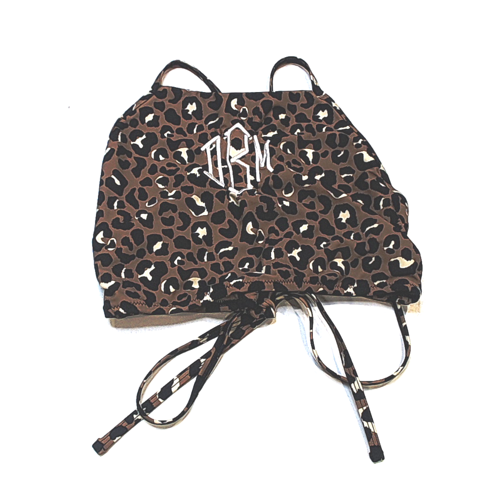 BLOOPER SWIM: Monogrammed High Neck Bikini Top