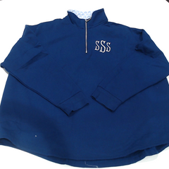BLOOPER CLOTHING: Monogrammed Quarter Zip Sweatshirt