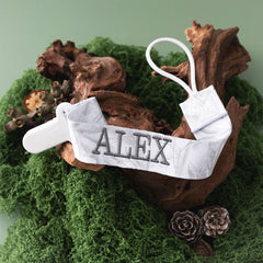 birch camo paci clip on moss and driftwood